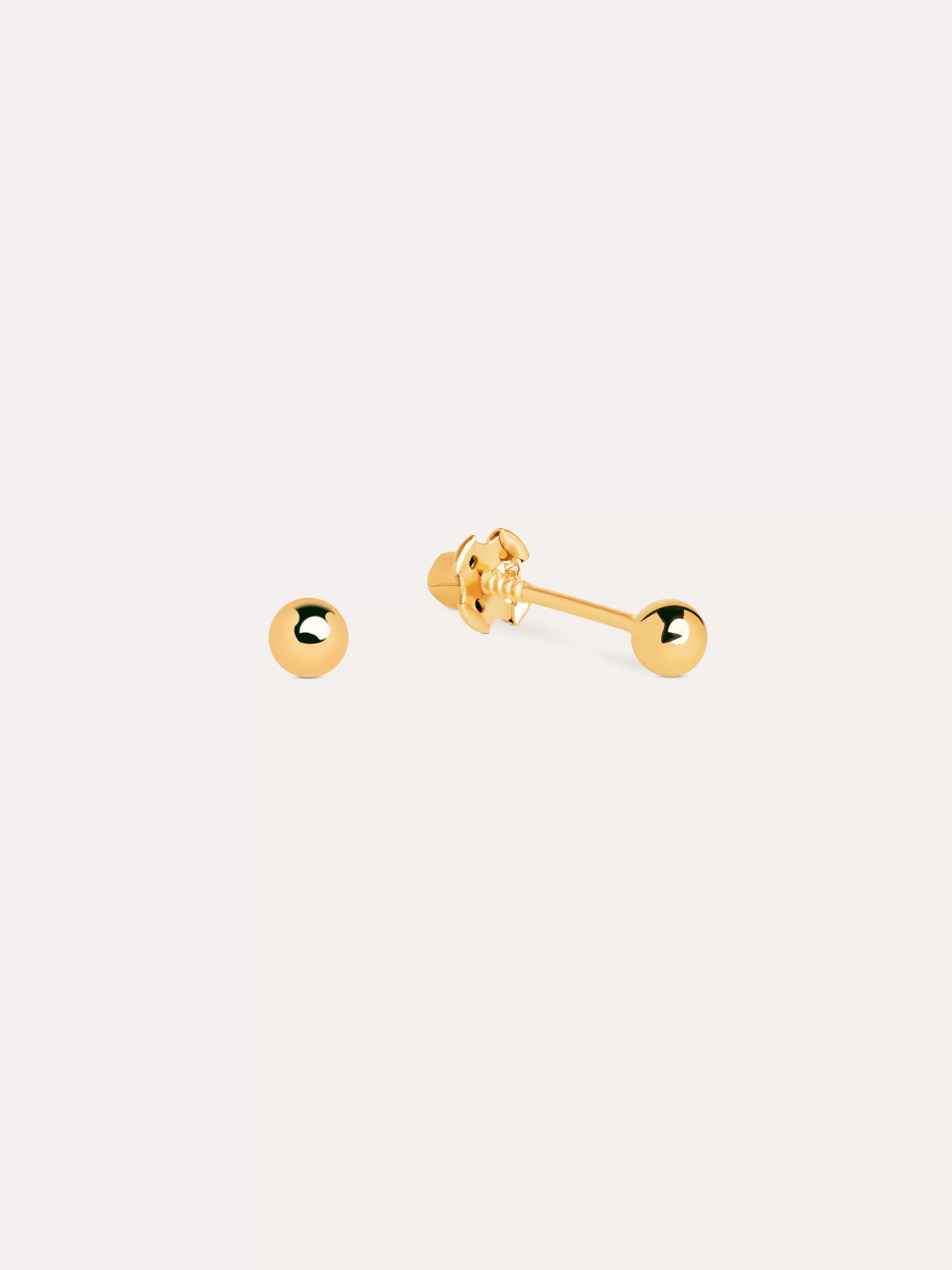 SINGULARU Pendientes Mini Dots 3Mm Plata Bano Oro- Pendientes De Rosca