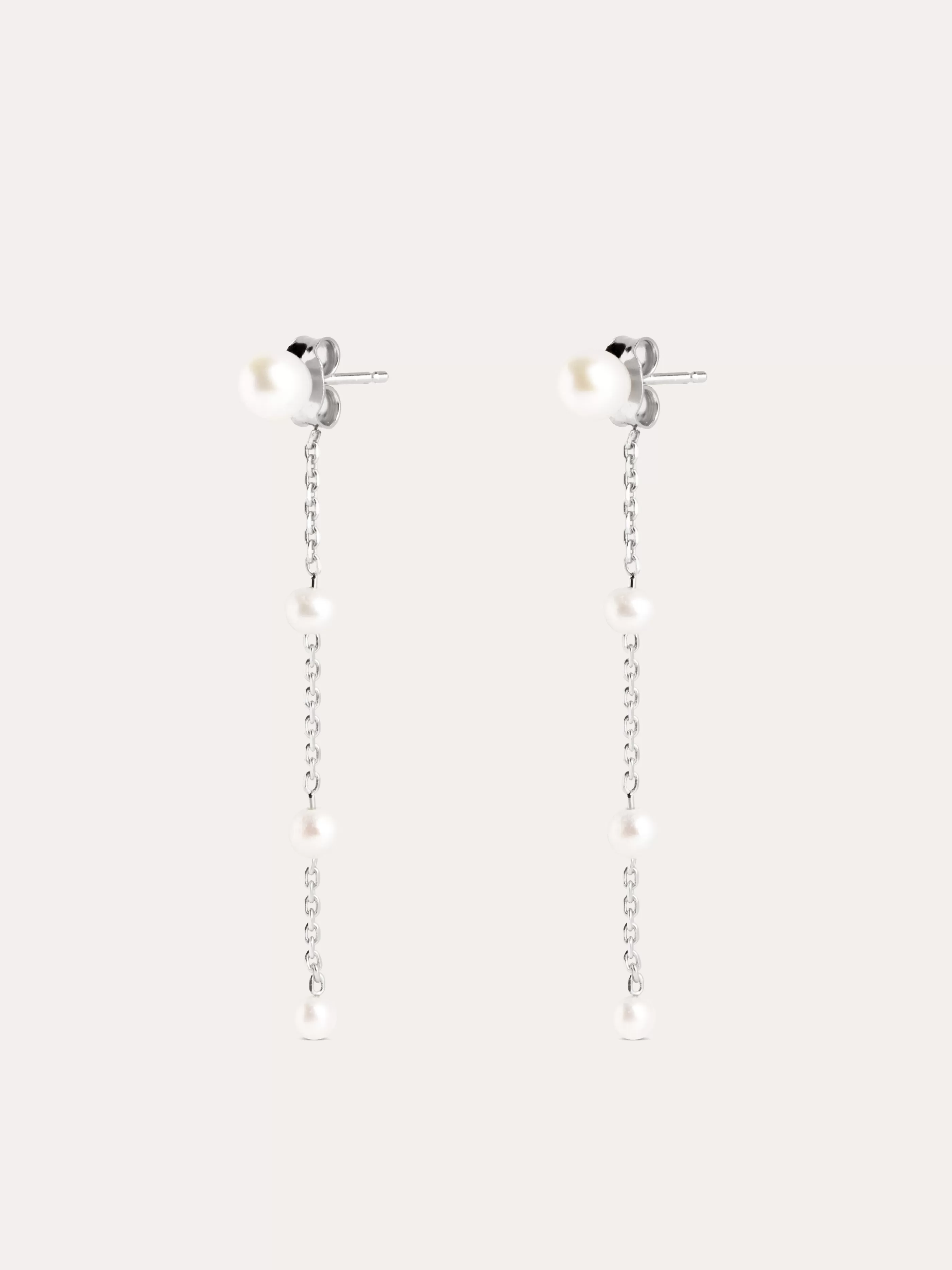 SINGULARU Pendientes Pearl & Pearls Plata- Pendientes Largos