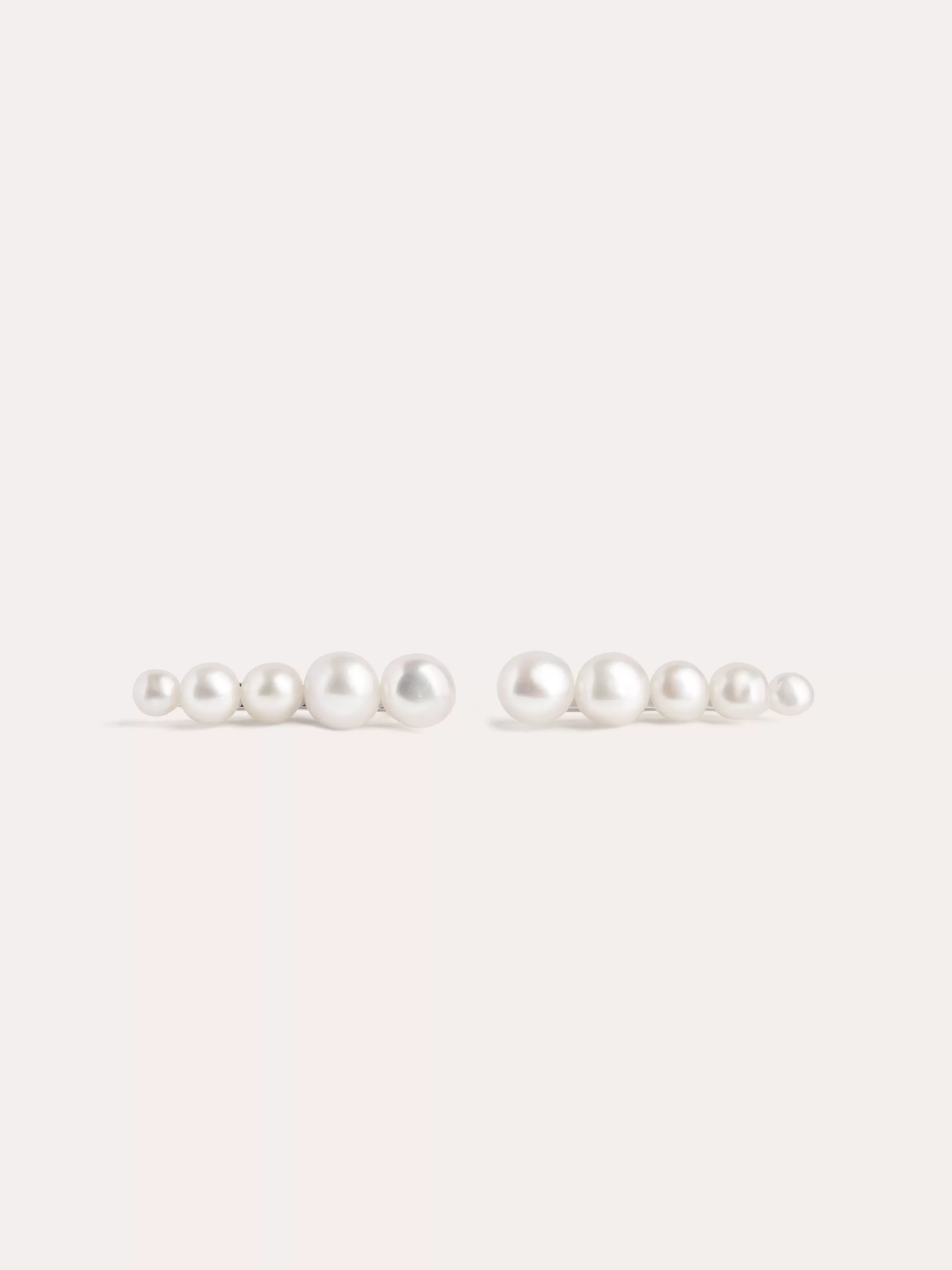 SINGULARU Pendientes Pearls Climber Plata- Pendientes Con Perlas