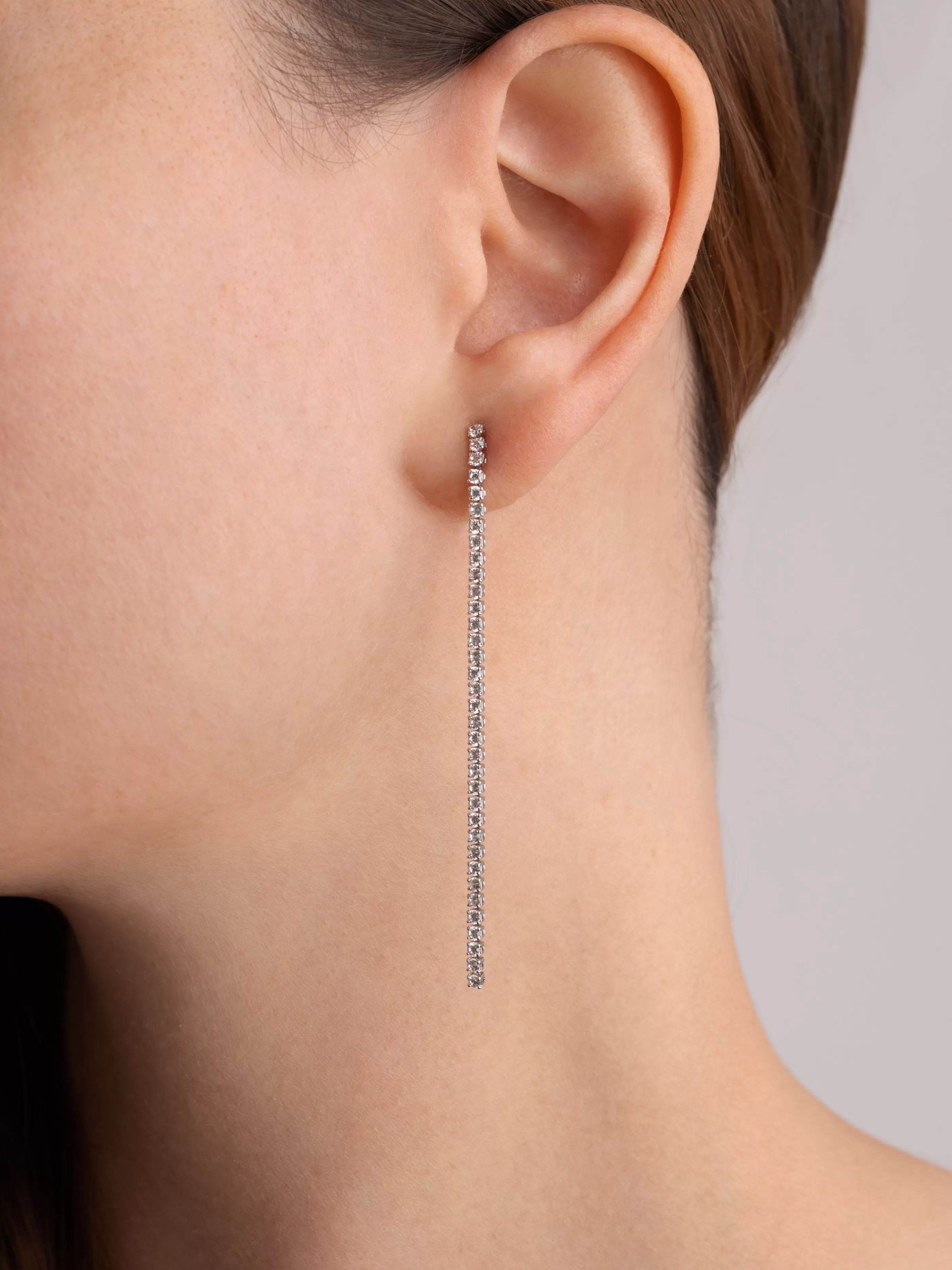 SINGULARU Pendientes Riviere White- Pendientes De Fiesta