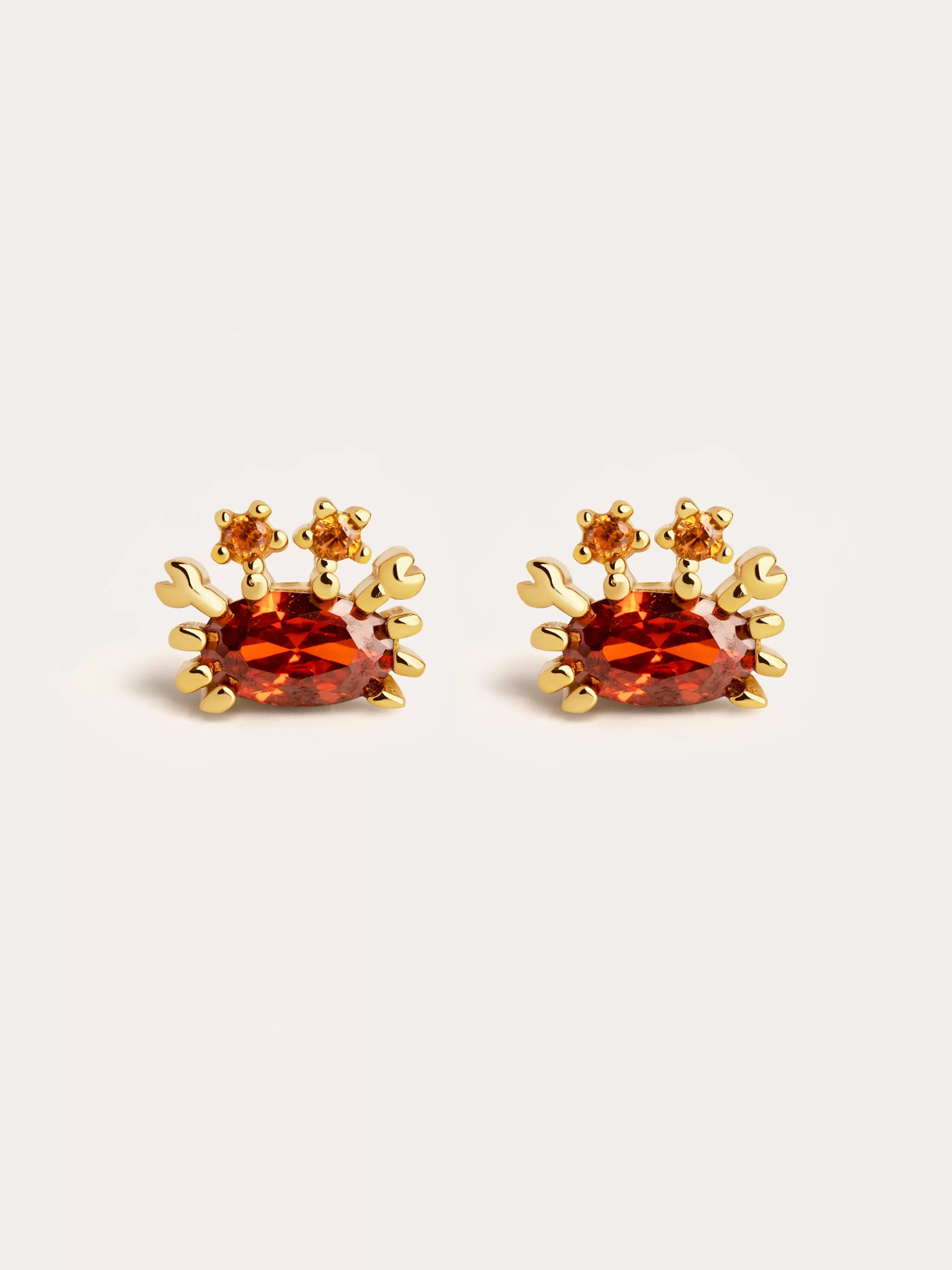SINGULARU Pendientes Sea Crabby Plata Bano Oro- Pendientes De Colores