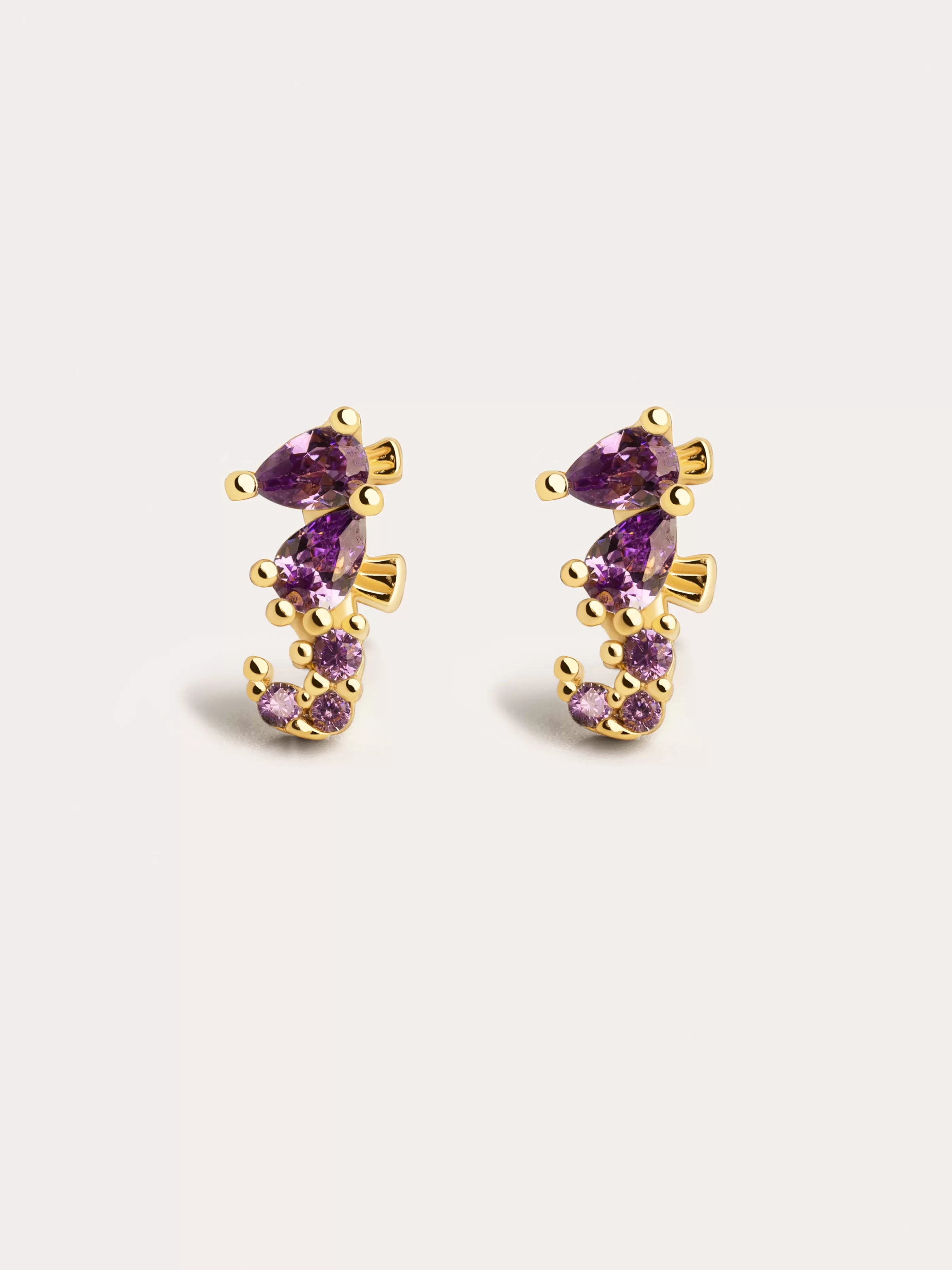 SINGULARU Pendientes Sea Seahorse Plata Bano Oro- Pendientes De Colores