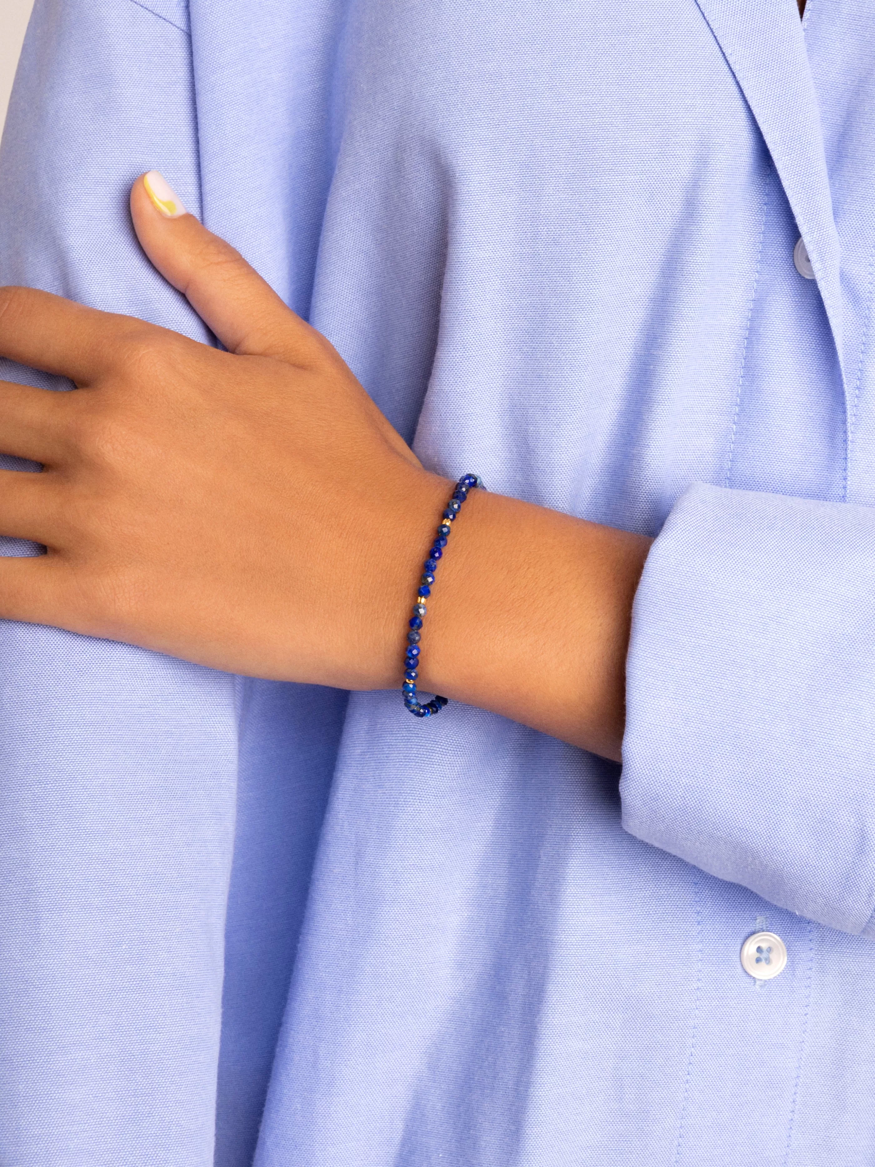 SINGULARU Pulsera Altea Dots Blue Bano Oro- Pulseras De Colores