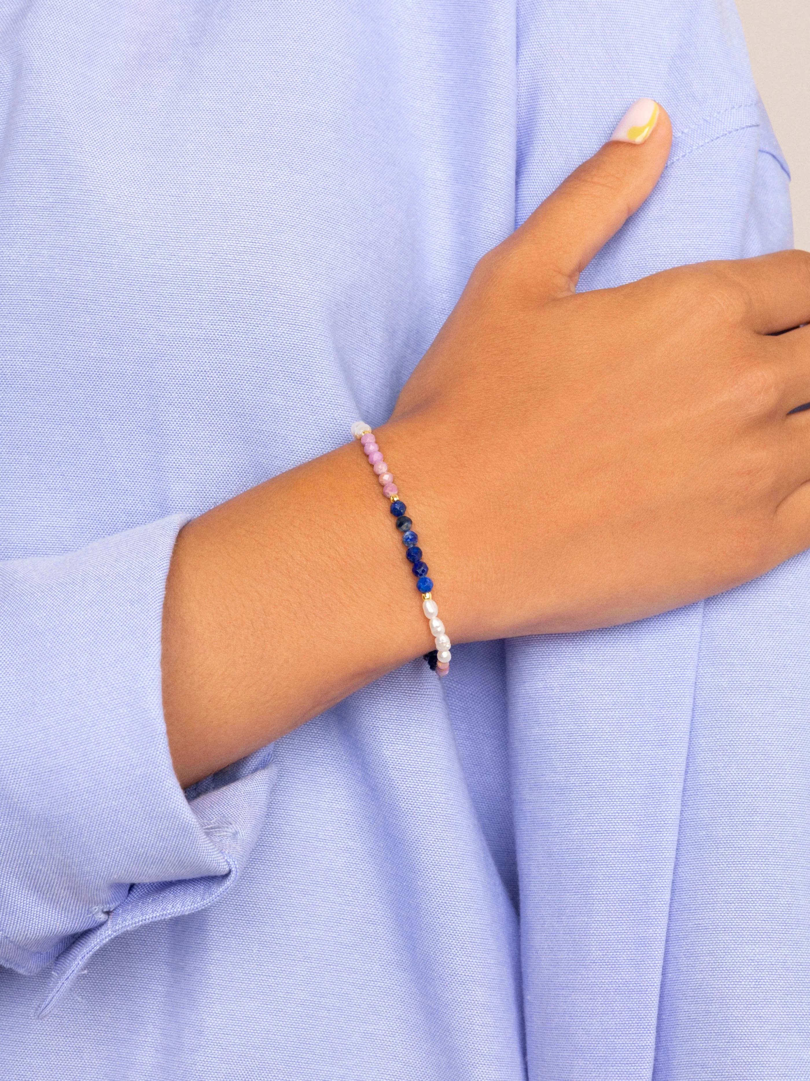 SINGULARU Pulsera Amulet Blue Bano Oro- Pulseras De Colores