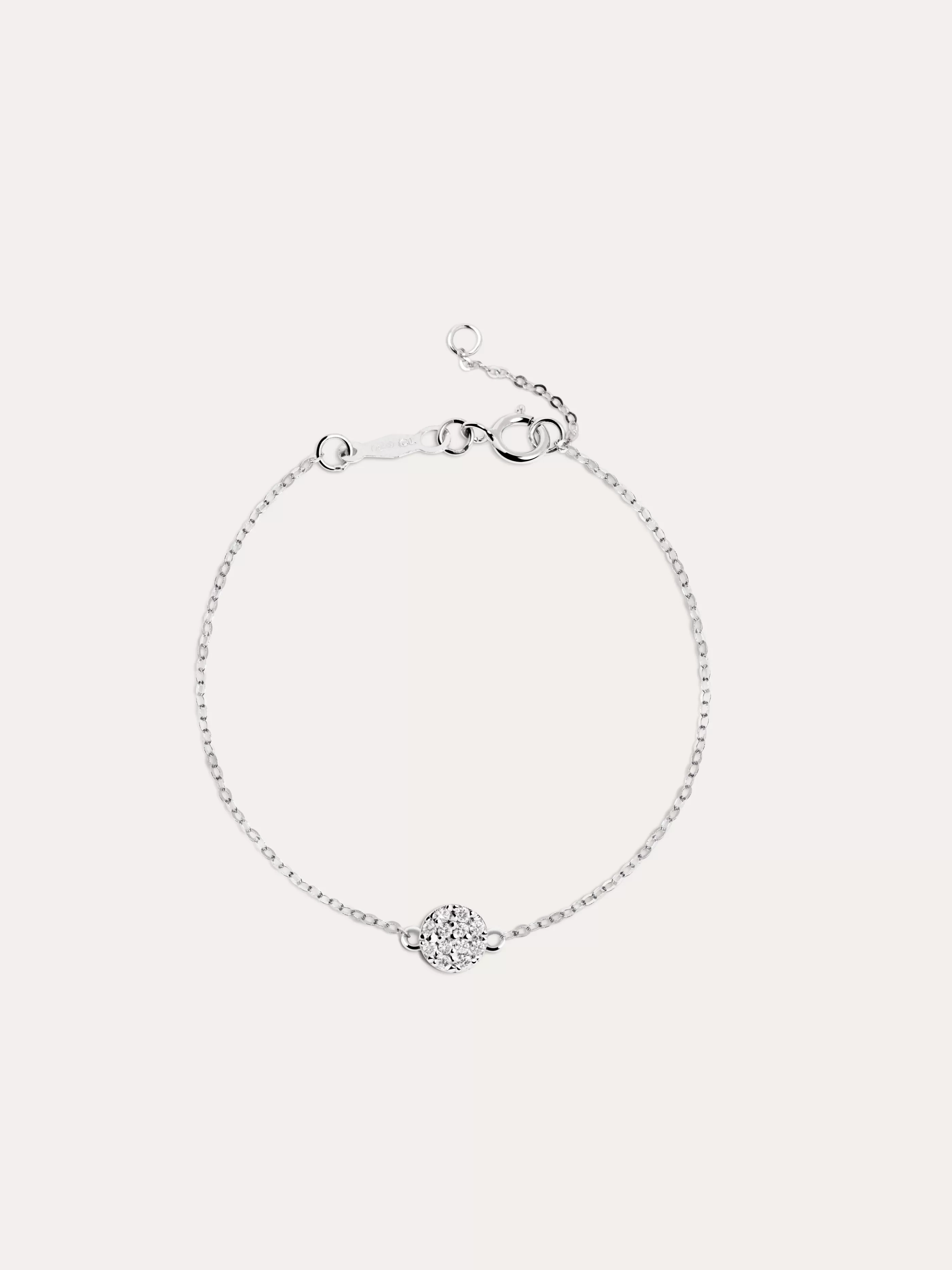 SINGULARU Pulsera Celine Oro Blanco 18Kt Con Diamantes- Joyas Oro 18Kt Y Diamantes