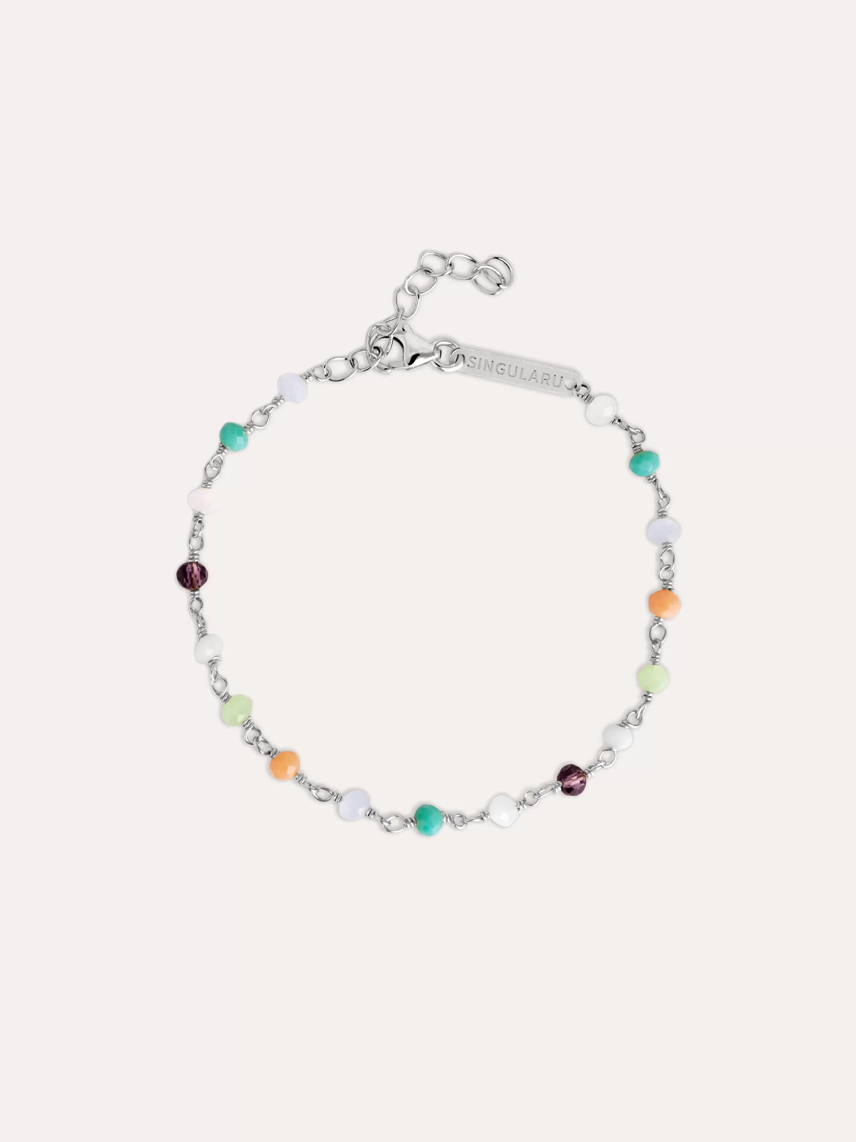 SINGULARU Pulsera Crystals Colors Plata- Pulseras De Colores