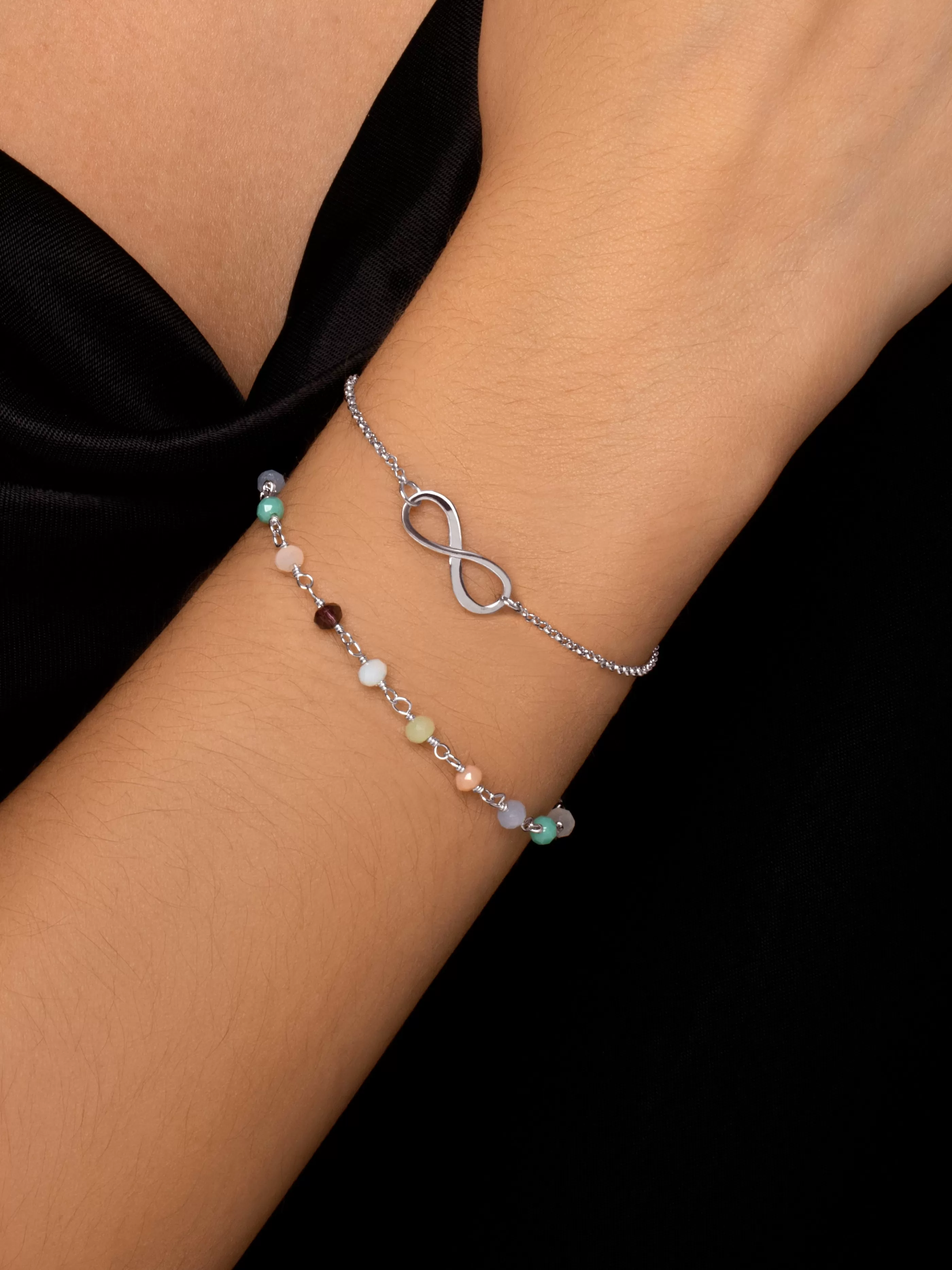 SINGULARU Pulsera Crystals Colors Plata- Pulseras De Colores