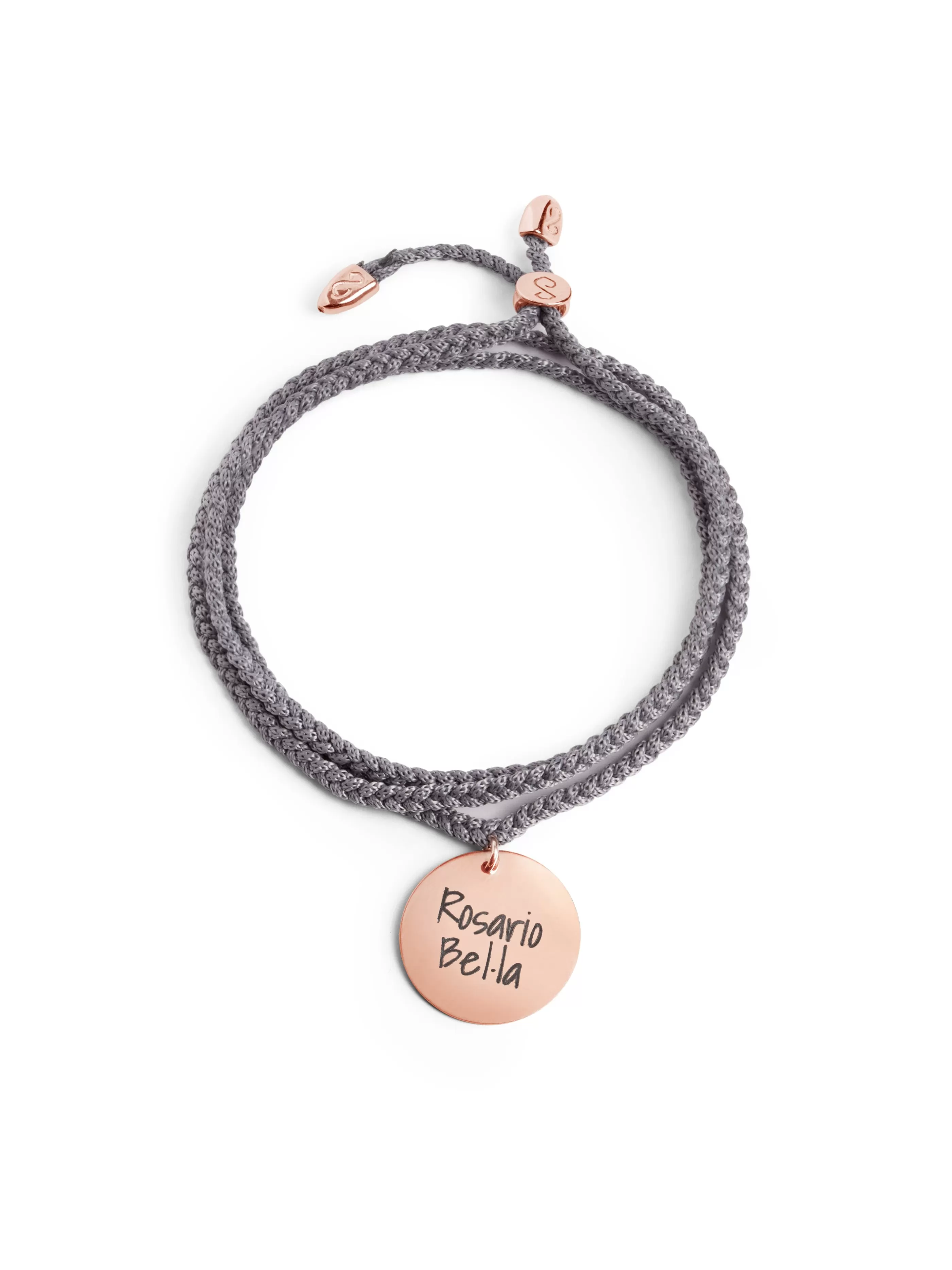 SINGULARU Pulsera Personalizada Dream Chic Gris Oscuro Plata Bano Oro Rosa- Pulseras Personalizadas
