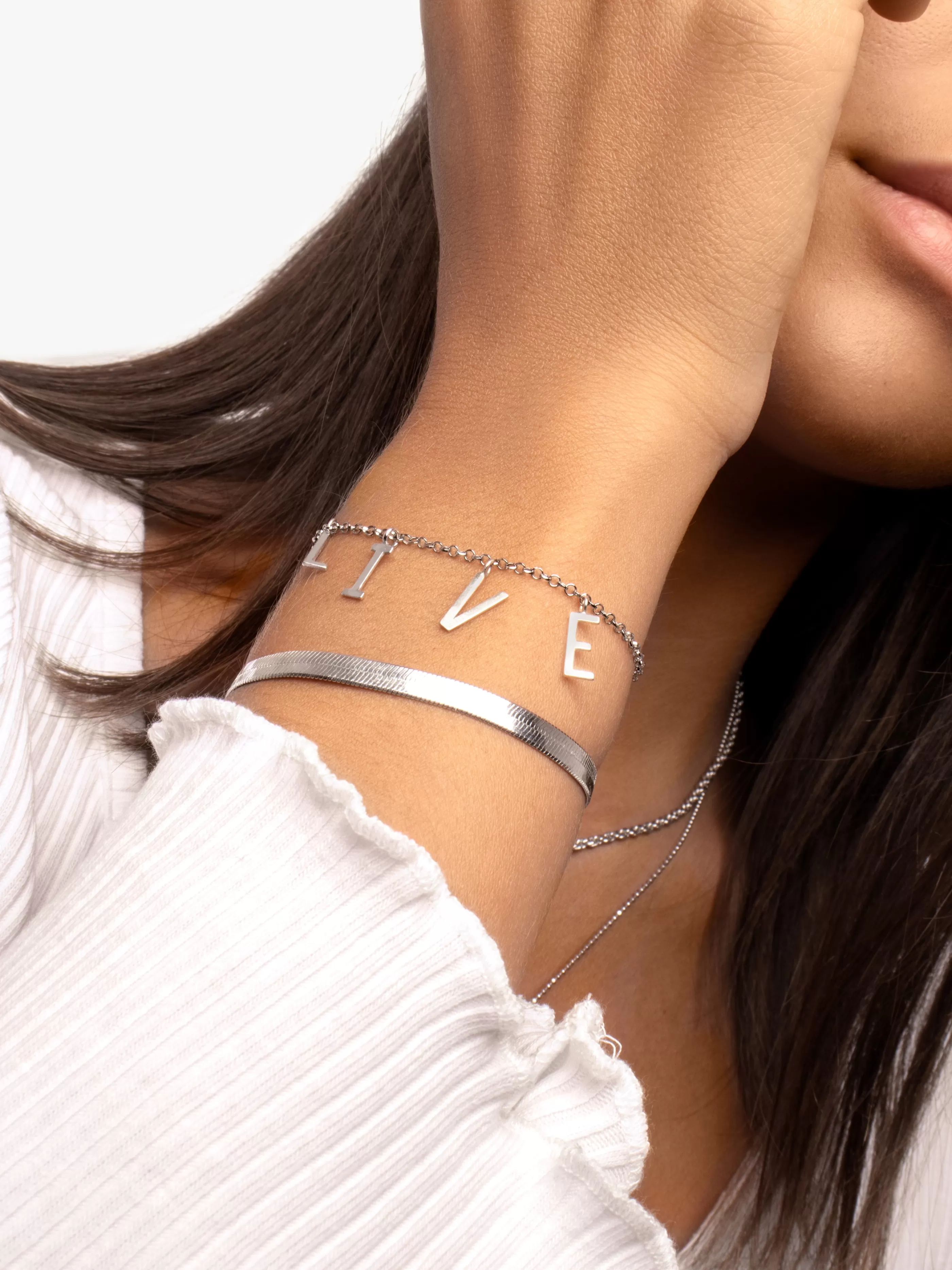 SINGULARU Pulsera Personalizada Letters Plata- Pulseras Personalizadas