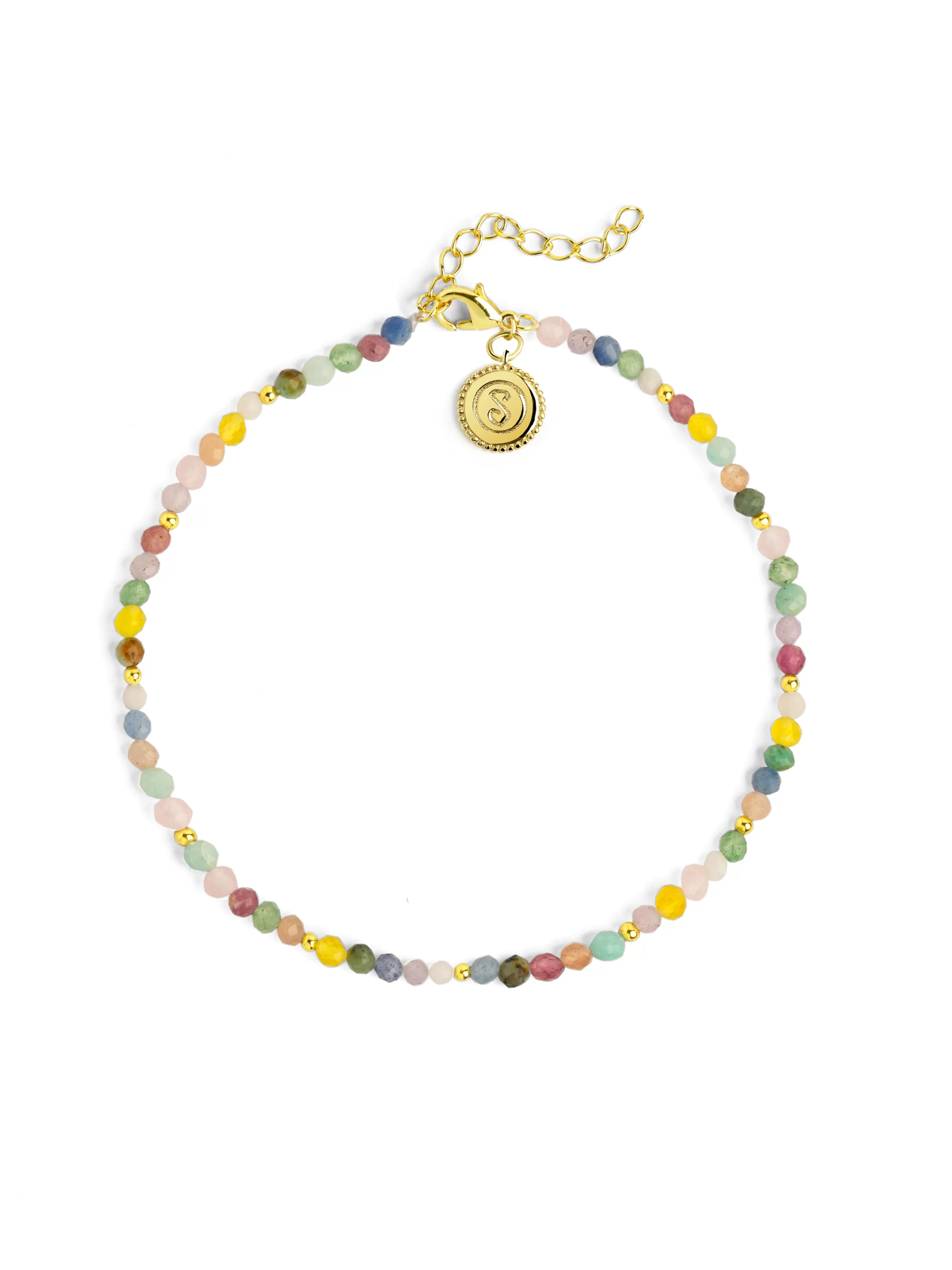 SINGULARU Tobillera Altea Dots Colors Plata Bano Oro- Tobilleras