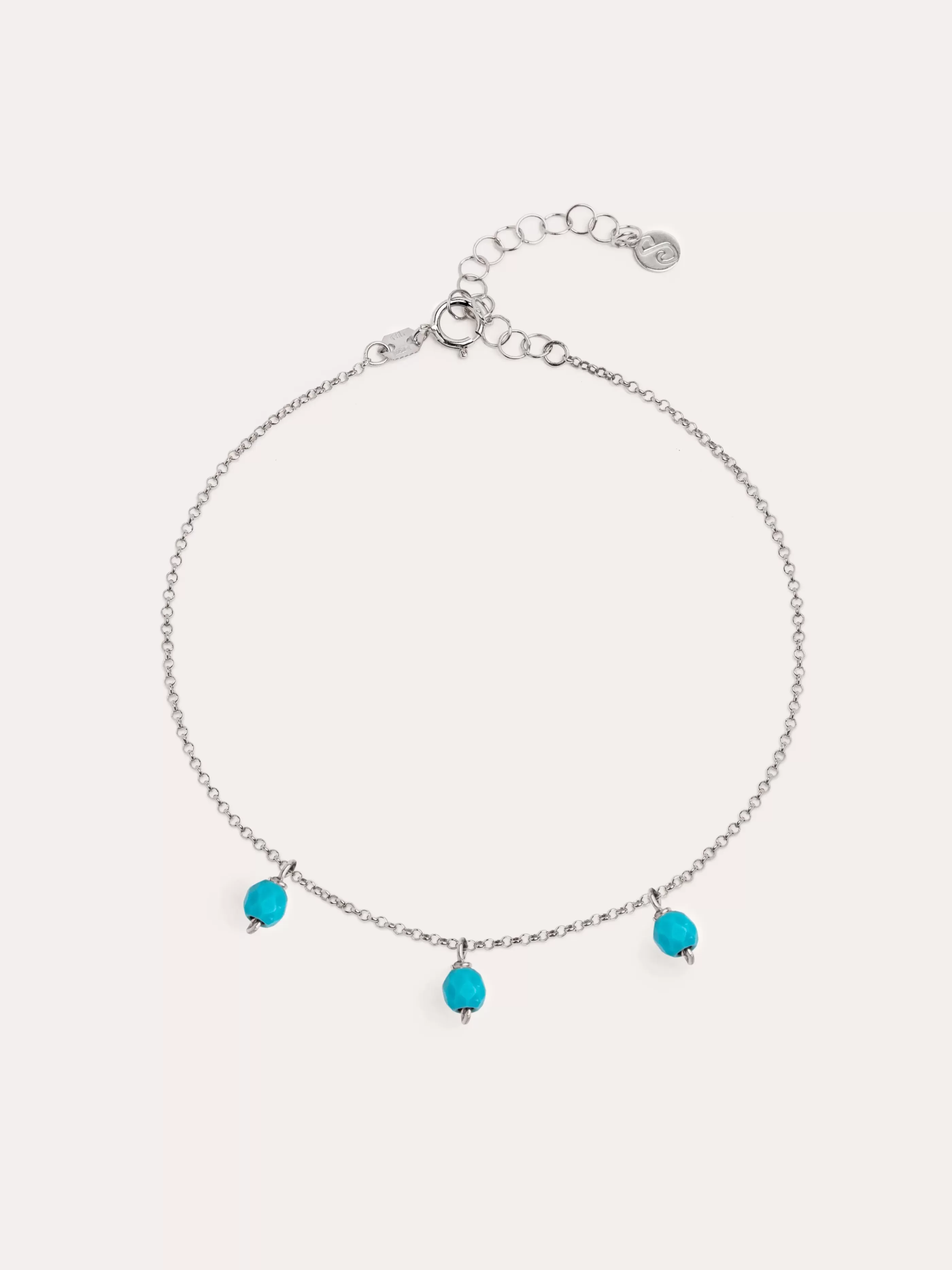 SINGULARU Tobillera Turquoise Plata- Tobilleras